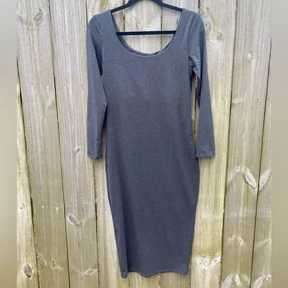 The Longsleeve Body Dress Hatch Maternity Bamboo Viscose Size Small Gray - Picture 3 of 6